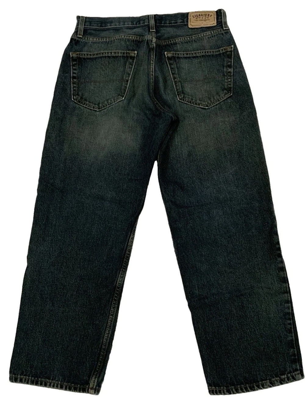 Signature By Levi Strauss Straight Leg Jeans Relaxed Fit Cotton Measures 34x27